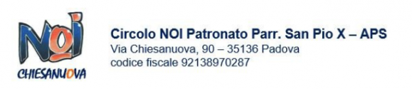 Informativa Privacy Circolo NOI - Patronato S.Pio X